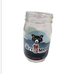 The Crazy Mason‎ Milkshake Bar Jar Tumbler Gatlinburg TN Bear Souvenir
